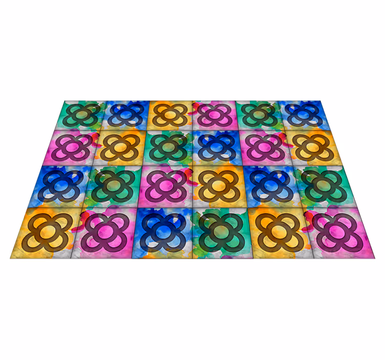 Kleurrijke tegels vinyl tapijt - TenStickers