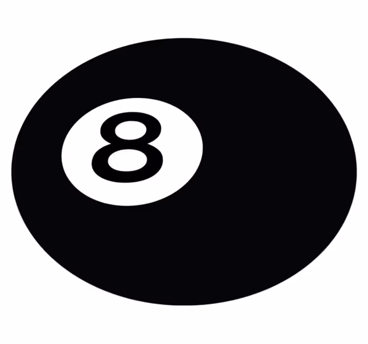 Biljartbal nummer 8 Rond vinyl tapijt - TenStickers