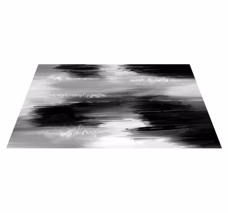 Vinyl tapijt zwart en wit kwaststreken - TenStickers
