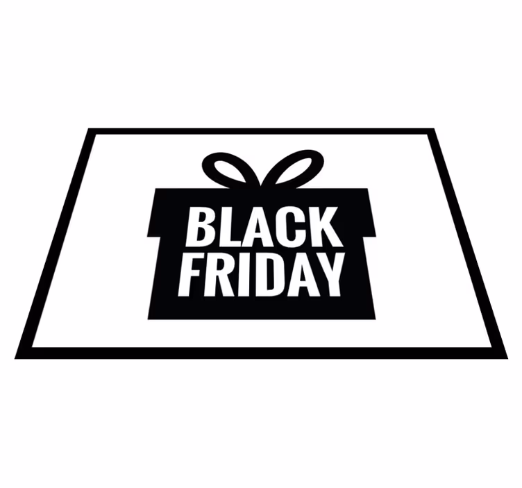 Black Friday wit vinyl tapijt zwart cadeau - TenStickers