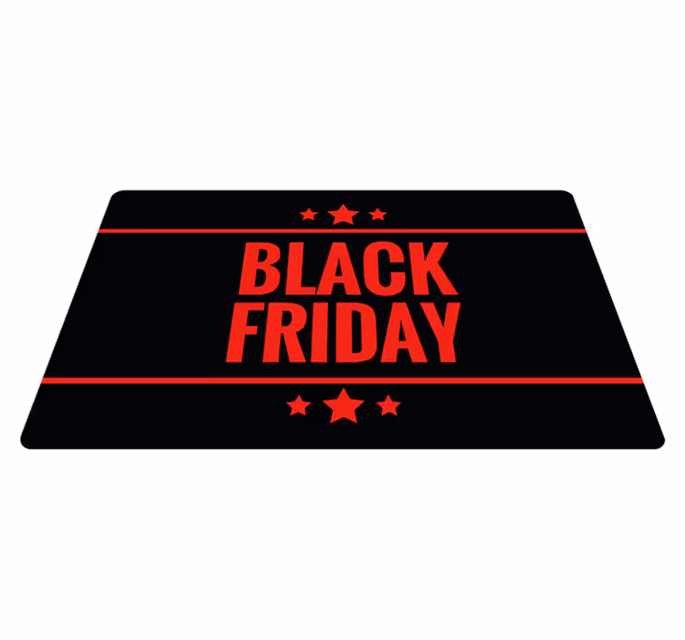 Zwart vinyl tapijt Black Friday rode letters - TenStickers