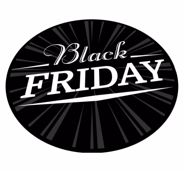 Black Friday rond vinyl tapijt zwart - TenStickers