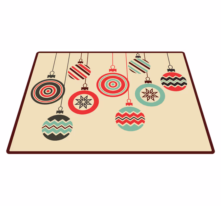 Hangende kerst ballen Kerstmis vinyl tapijt - TenStickers