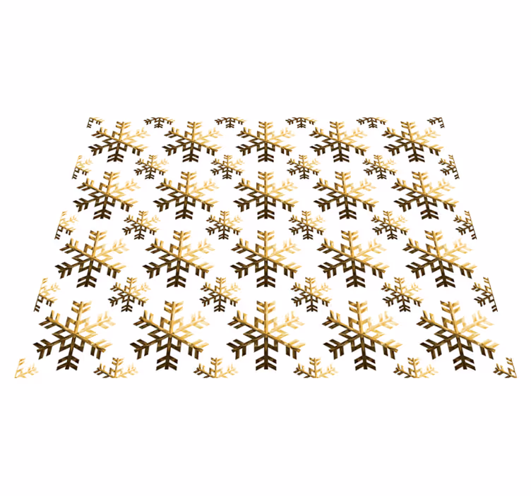 Gouden sneeuwvlokken Patroon Kerst vinyl tapijt - TenStickers