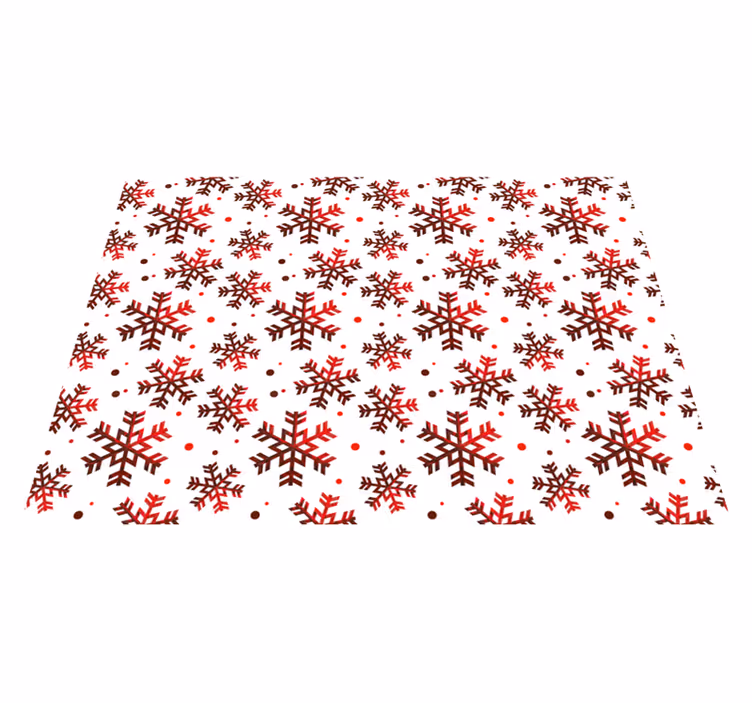 Rode sneeuwvlokken Kerstmis vinyl tapijt - TenStickers
