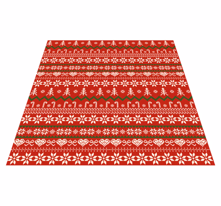 Rood stof patroon vinyl tapijt - TenStickers