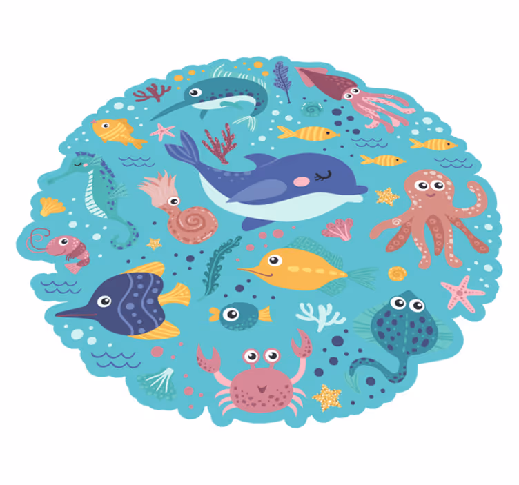 Vis illustraties onder water Vinyl tapijt  - TenStickers