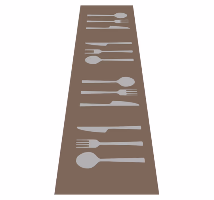 Vork mes en lepel Keuken vinyl tapijt - TenStickers