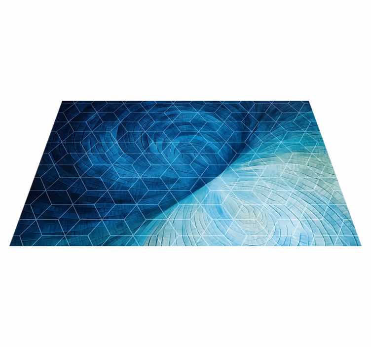Abstracte blauwe vinyl tapijt Badkamer  - TenStickers