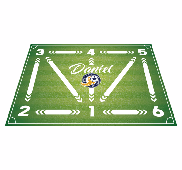 Voetbal training Rechthoekig vinyl tapijt - TenStickers