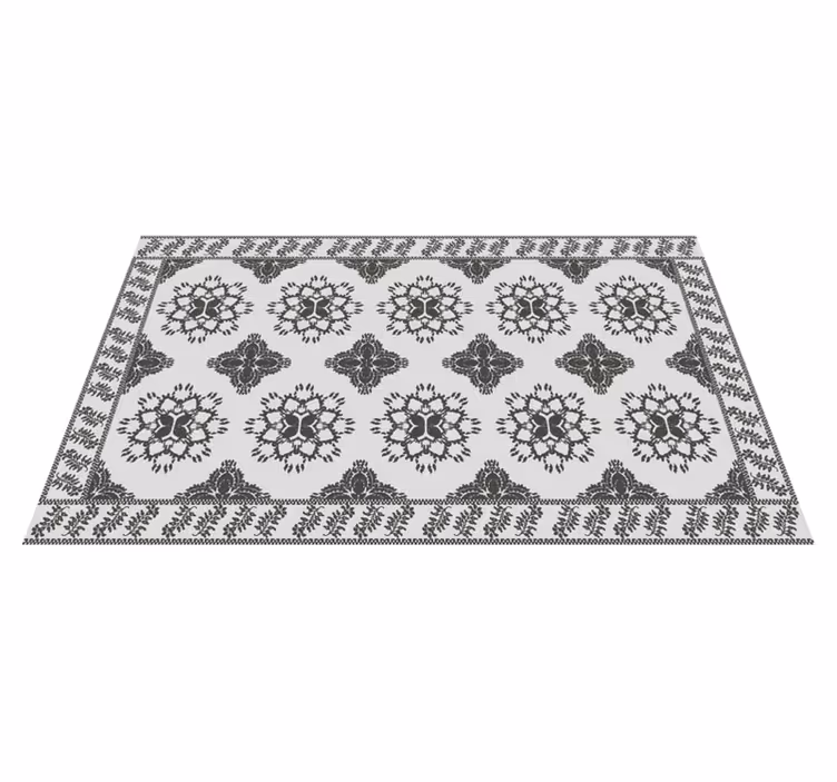Vintage bloemenontwerp vinyl tapijt eetkamer - TenStickers