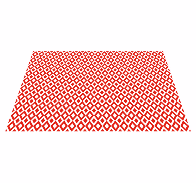Diamant motief vinyl tapijt rood - TenStickers