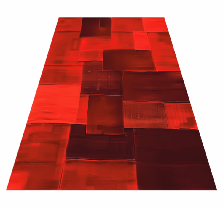 Gereconstrueerd patroon vinyl tapijt rood - TenStickers