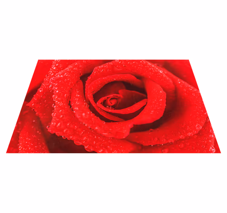 Roos ontwerp vinyl tapijt rood - TenStickers