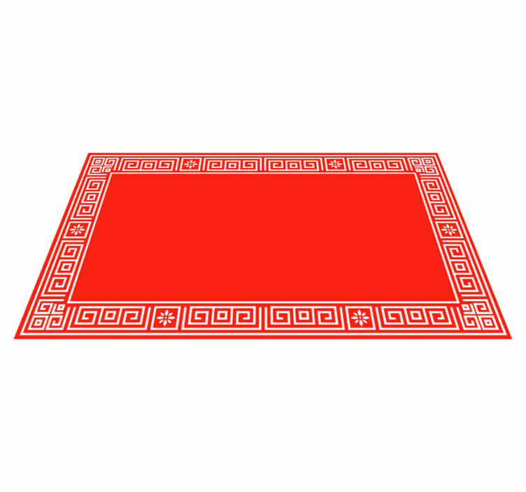 Klassiek grieks ontwerp vinyl tapijt rood - TenStickers
