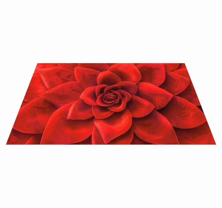 Bloemblaadje ontwerp vinyl tapijt rood - TenStickers