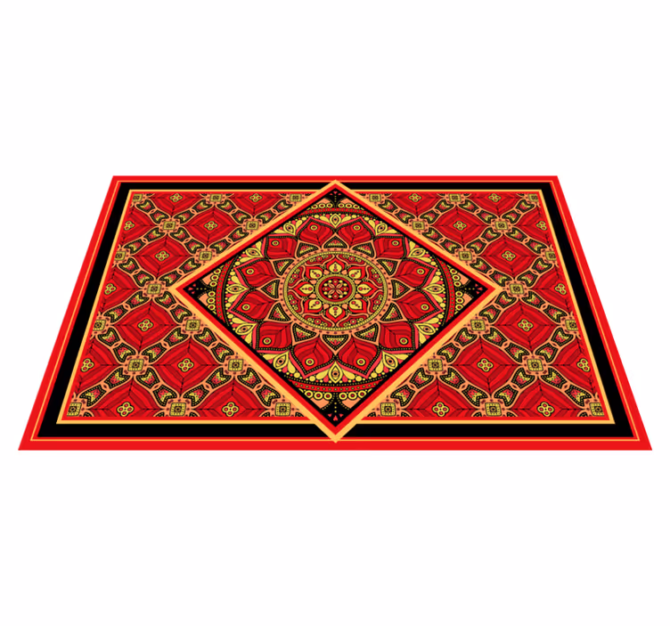 Decoratief klassiek ontwerp vinyl tapijt rood - TenStickers