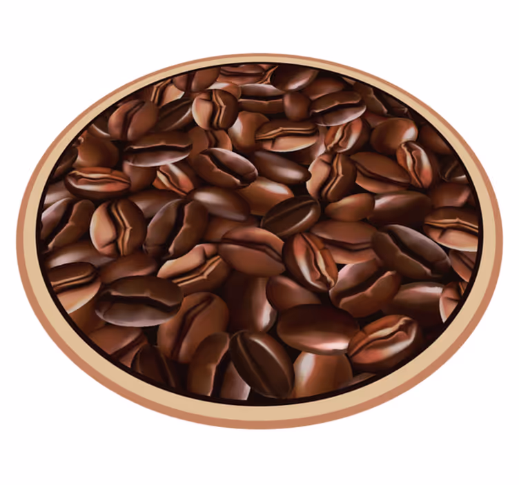 Koffiebonen cirkel vinyl tapijt met textuur - TenStickers