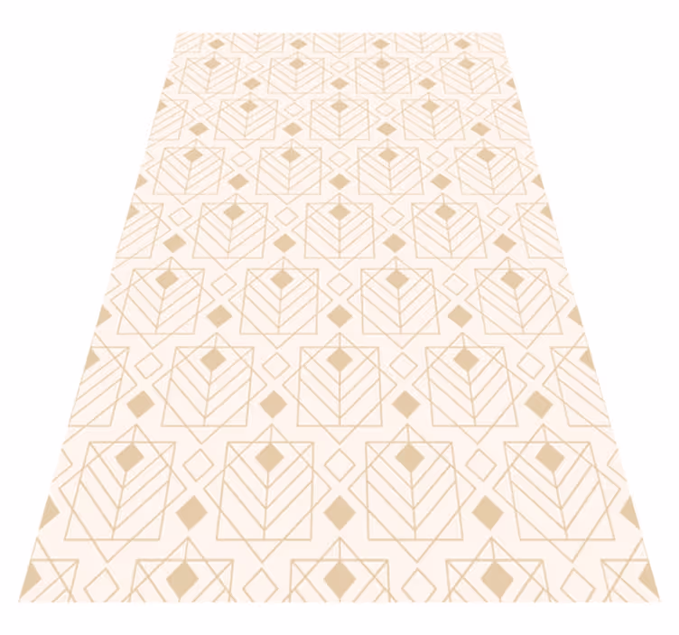 Art déco-patroon vinyl tapijt beige - TenStickers