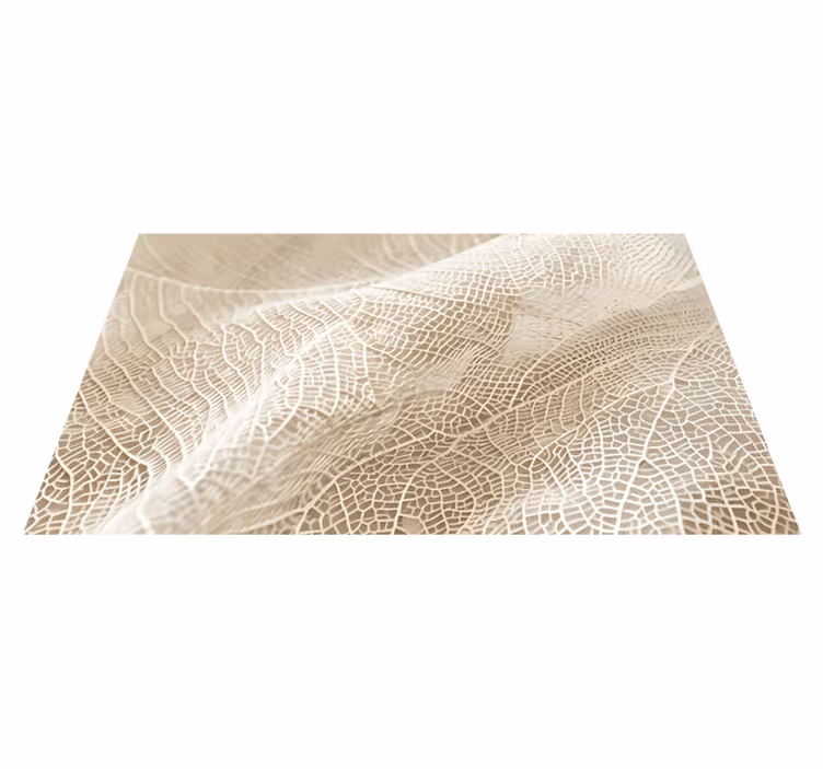 Minimalistische bladeren vinyl tapijt beige - TenStickers
