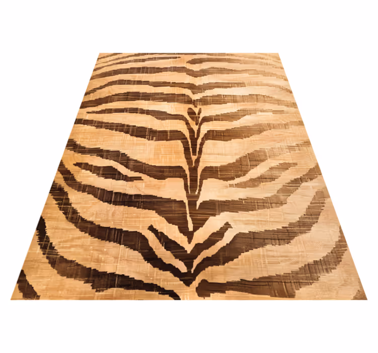 Tijger strepen vinyl tapijt beige - TenStickers