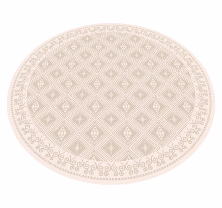 Tribale losanges vinyl tapijt beige - TenStickers