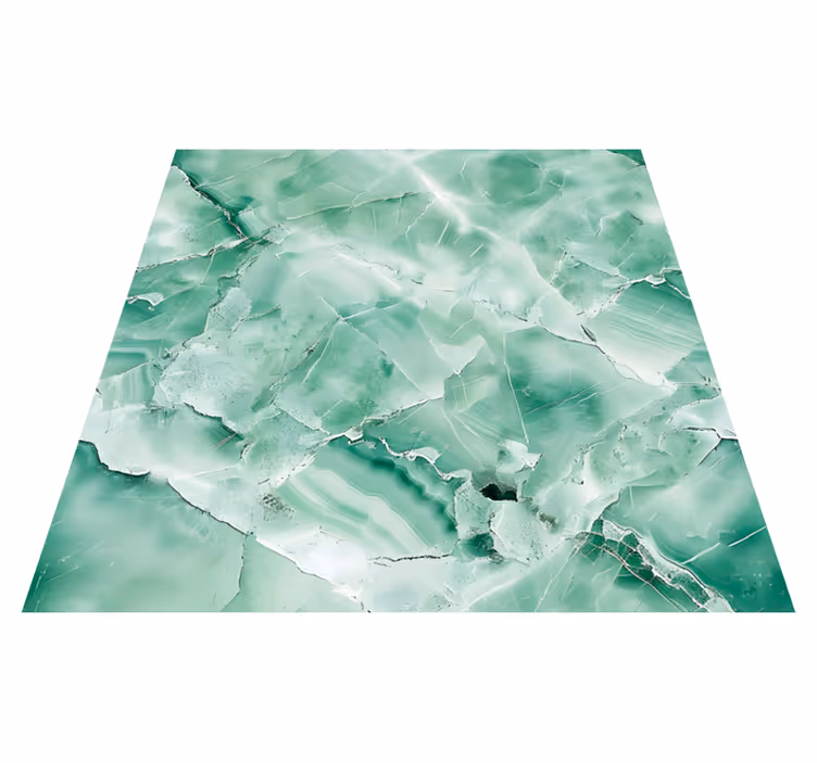 Groene pastelkleur marmeren vinyl tapijt - TenStickers