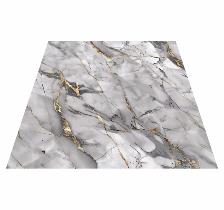 Grijs & goud marmeren vinyl tapijt - TenStickers