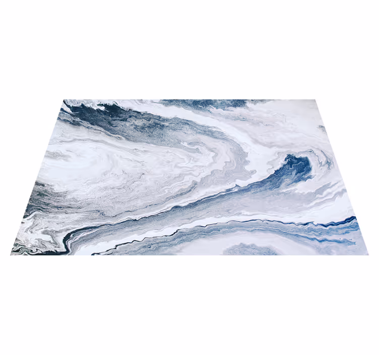 Minimalistisch blauw & grijs marmeren vinyl tapijt - TenStickers
