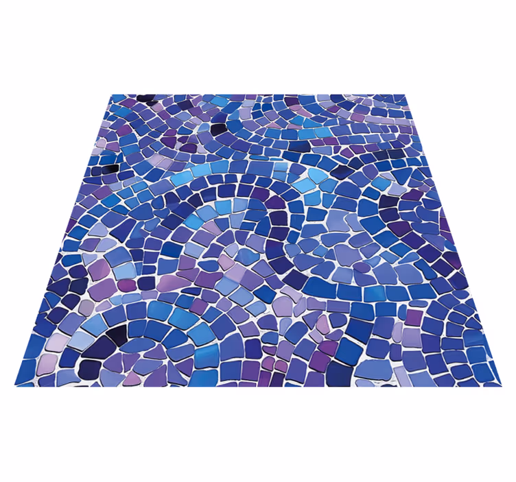 Mozaïekeffect vinyl tapijt blauw - TenStickers