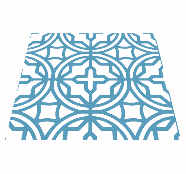 Geometrisch turkoois patroon vinyl tapijt blauw - TenStickers