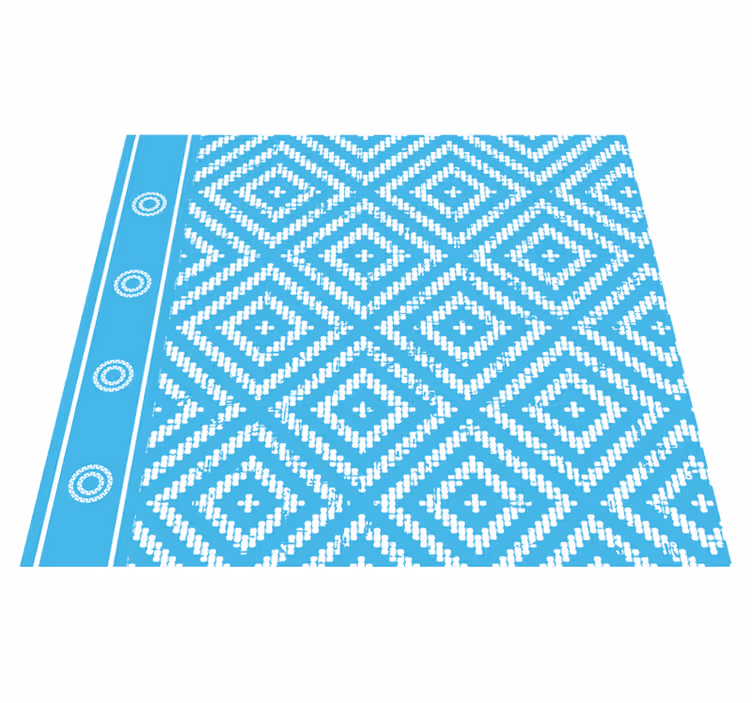 Modern vierkantenpatroon vinyl tapijt blauw - TenStickers