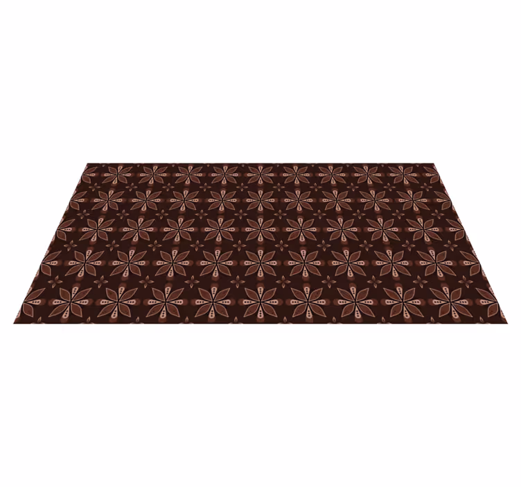 Geometrische bloemensymmetrie vinyl tapijt ontvangst hal - TenStickers