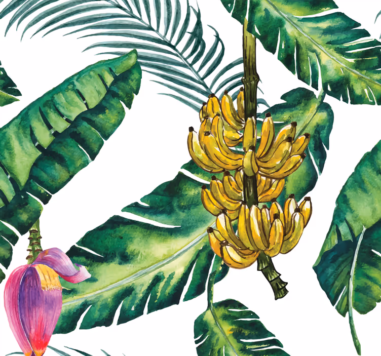 Tropische flora harmonie natuur behang - TenStickers