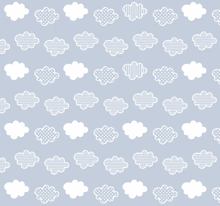 Wolkenpatroon stippen behang - TenStickers