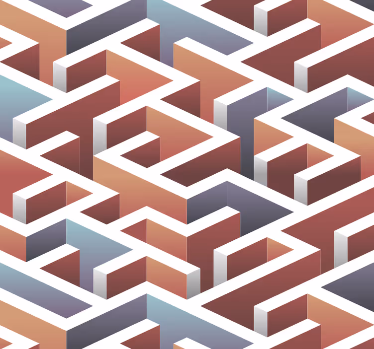 In elkaar grijpend patroon geometrisch behang - TenStickers