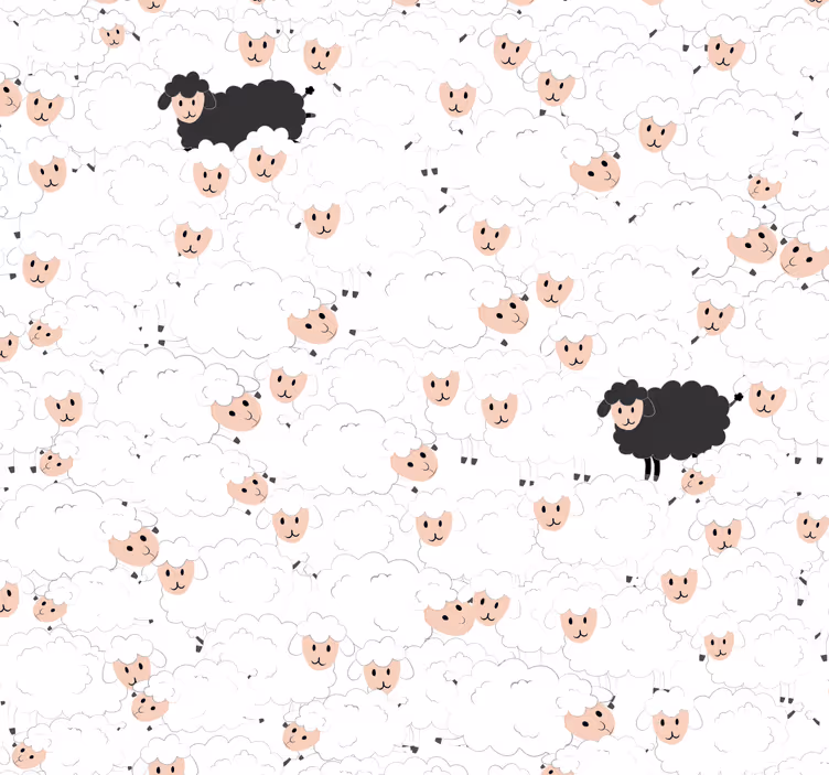 Schapen genot motief babykamer behang - TenStickers