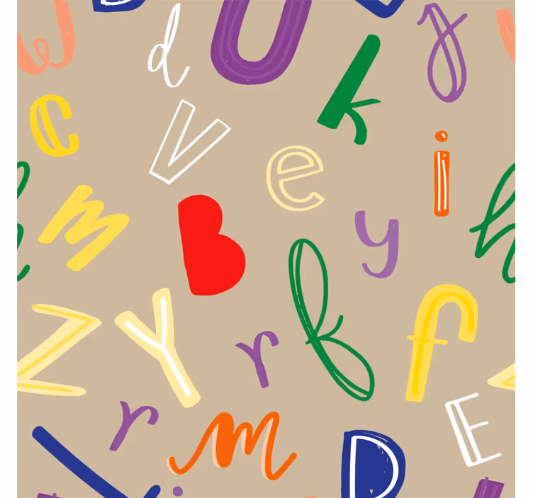 Kleurrijk alfabet behang letters - TenStickers