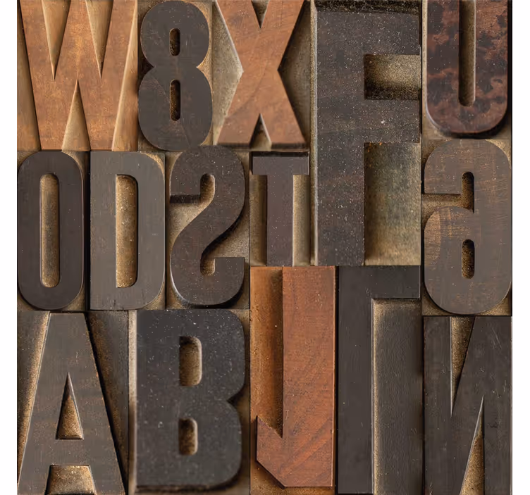 Bruin 3d-effect behang letters - TenStickers