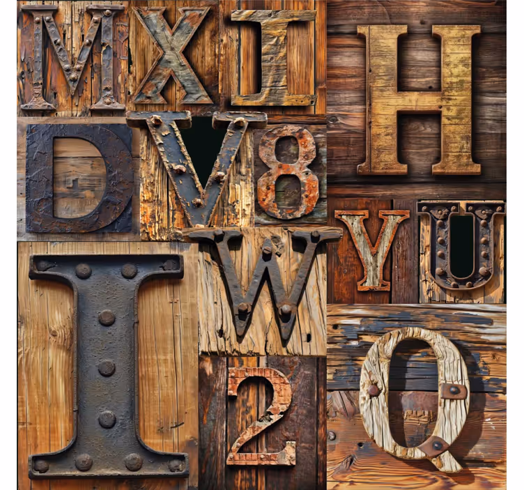 3d-effect behang met letters - TenStickers