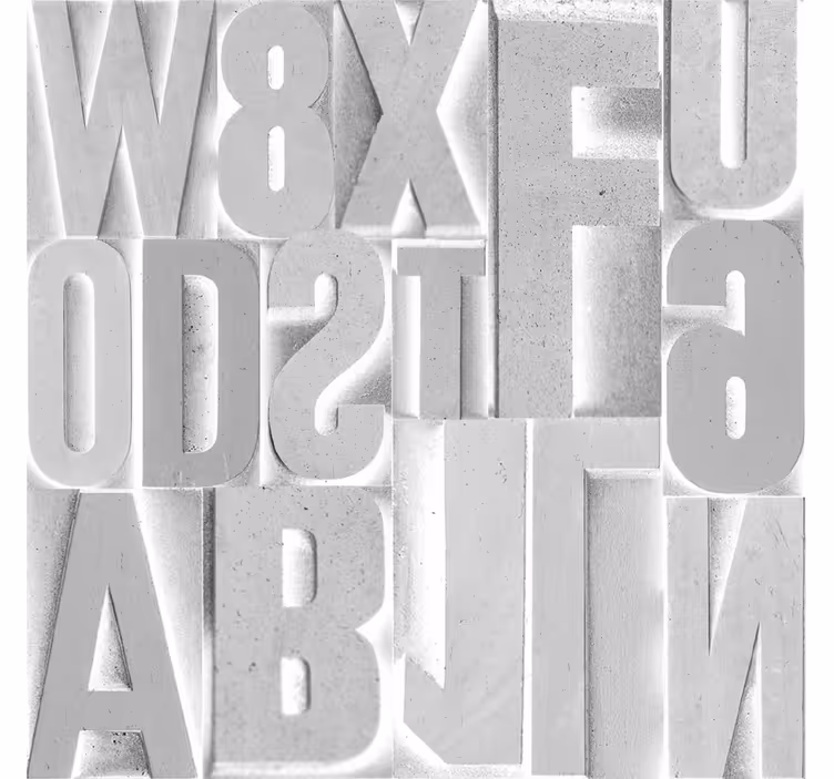 3d-grijze letters behang letters - TenStickers