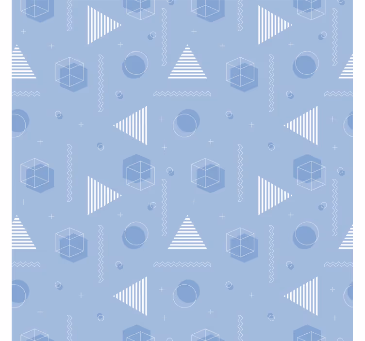 Geometrisch blauw behang tienerkamer - TenStickers