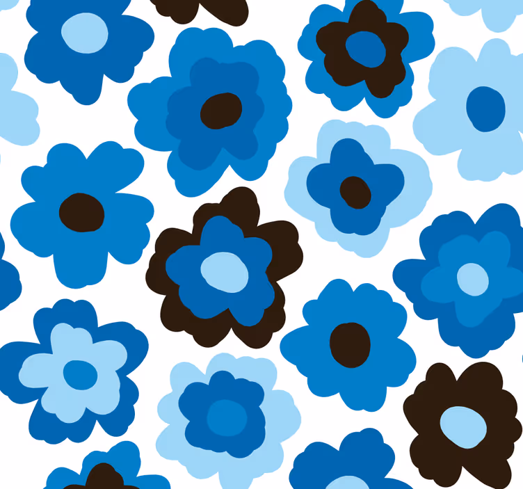 Blauwe klaproos behang bloemen - TenStickers
