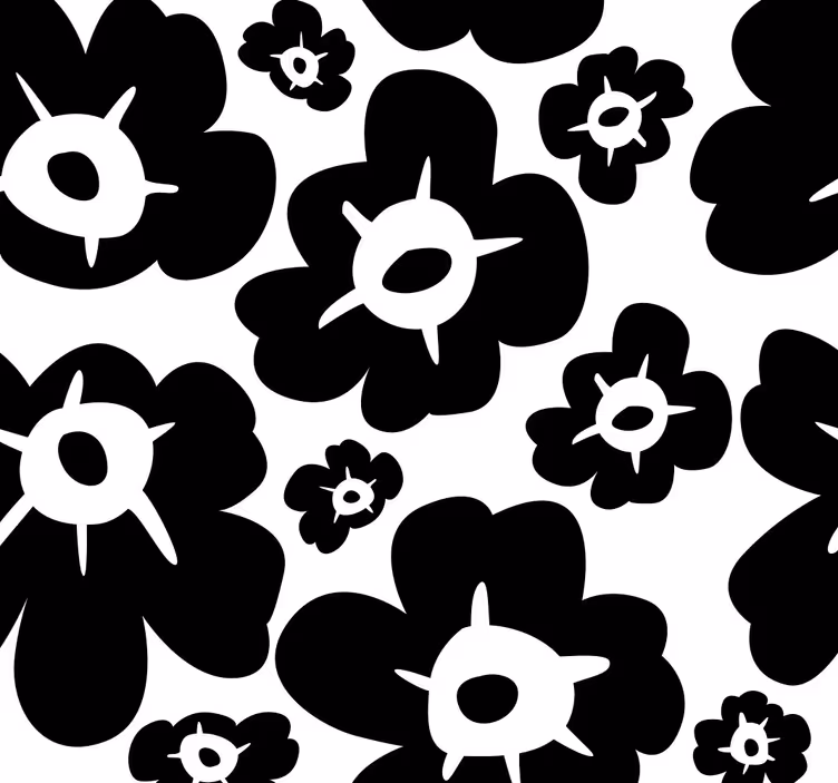 Zwarte klaproos behang bloemen - TenStickers