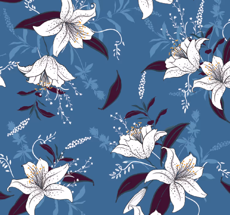 Elegante bloemenpatronen behang bloemen - TenStickers