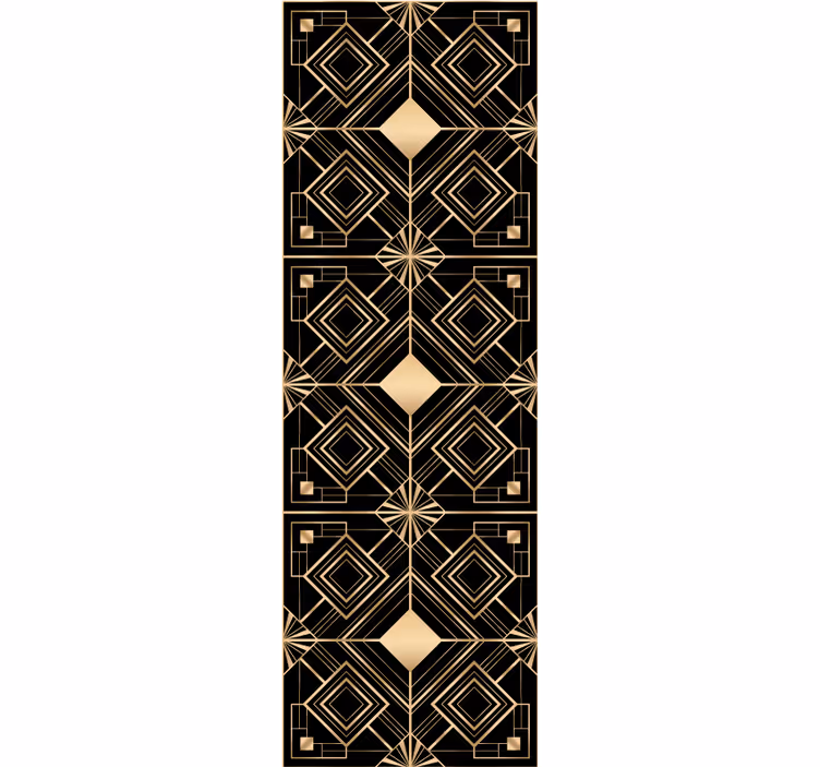 Geometrische gouden vormen behang eetkamer - TenStickers