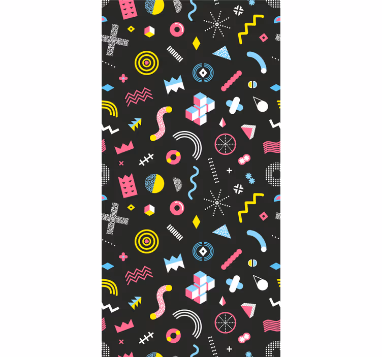 Dynamische retrovormen vintage behang - TenStickers