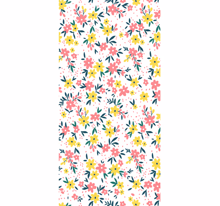 Kleurrijk stijlvol patroon behang bloemen - TenStickers