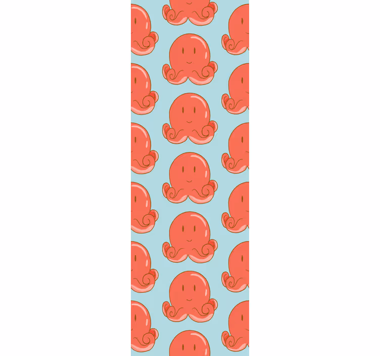 Rood octopusontwerp dieren behang - TenStickers