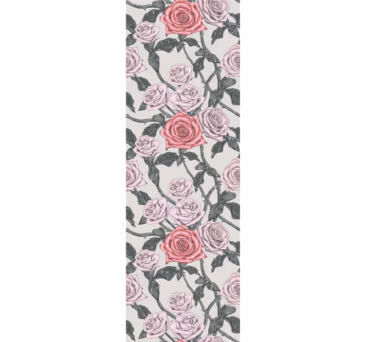 Rozenwijnstok patroon behang bloemen - TenStickers